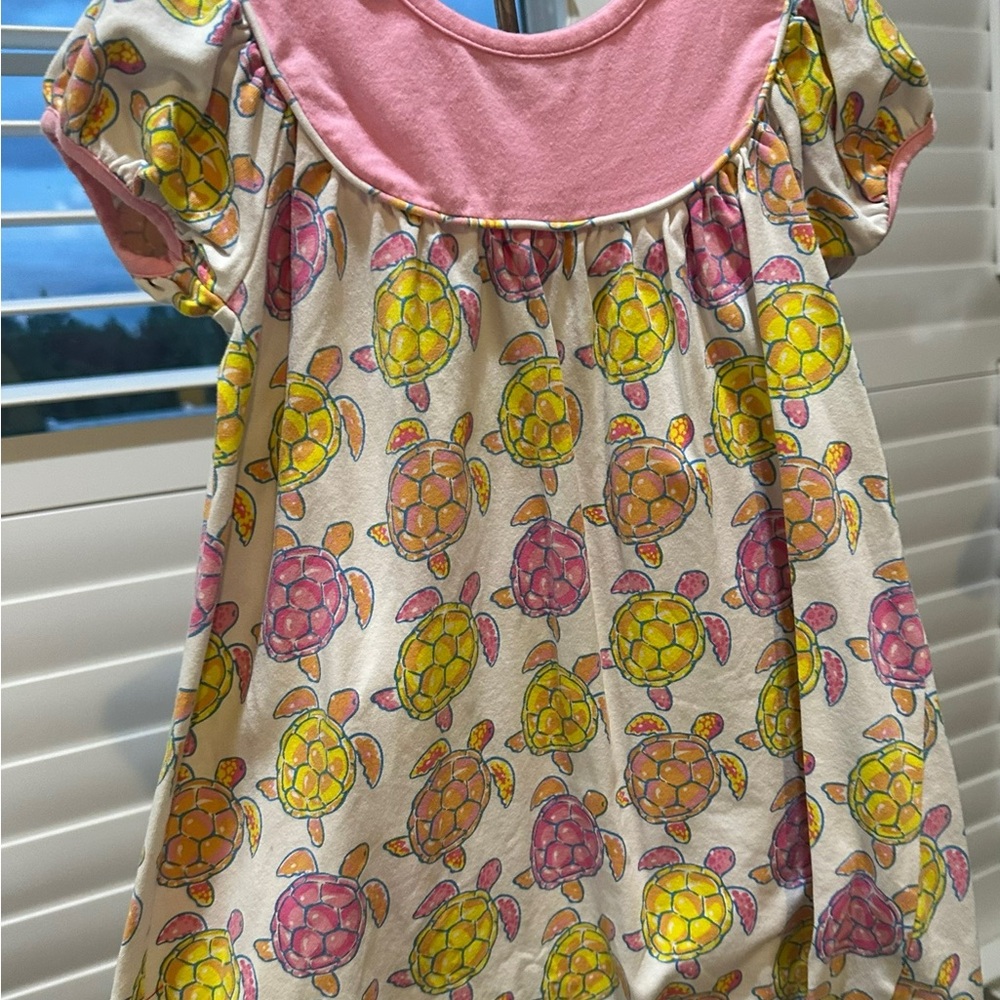 Simply Southern Pink and Yellow Turtle Dress
